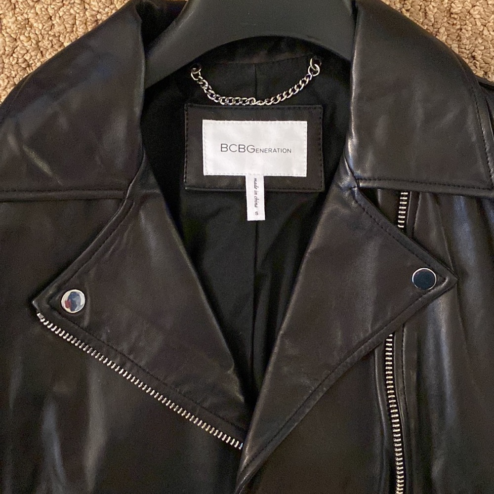 Bcbg Generation Black Leather Jacket In Small - image 2